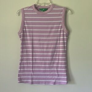 Sleeveless Purple Striped Top
